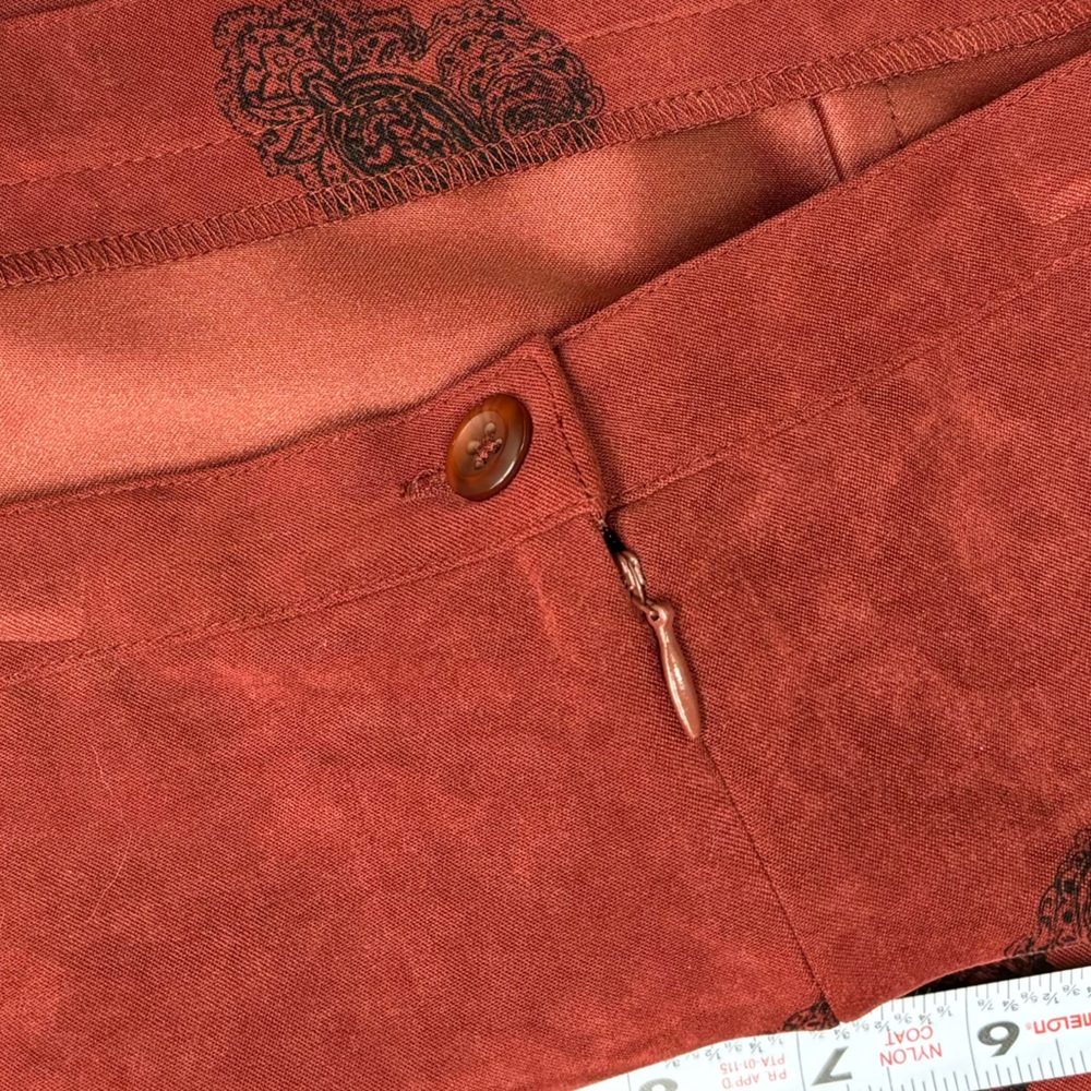 Vintage NWT paisley Notations skirt, faux suede, XL - Picture 9 of 12
